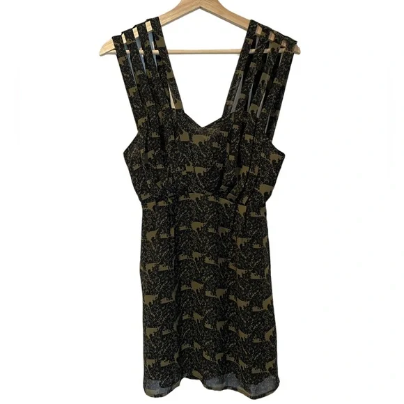 Black and Green Mini Cocktail Dress Size XS - Picture 2 of 6